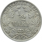 Kaiserreich 1/2 Mark 1917 D - fast stempelglanz